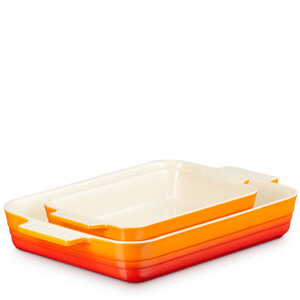 Le Creuset Stoneware Set of 2 Rectangular Dishes